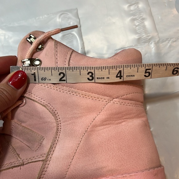 Pink Platform sneaker BOOTS eye hook lace up closure y2k coquette girl size 8.5 - Picture 10 of 12